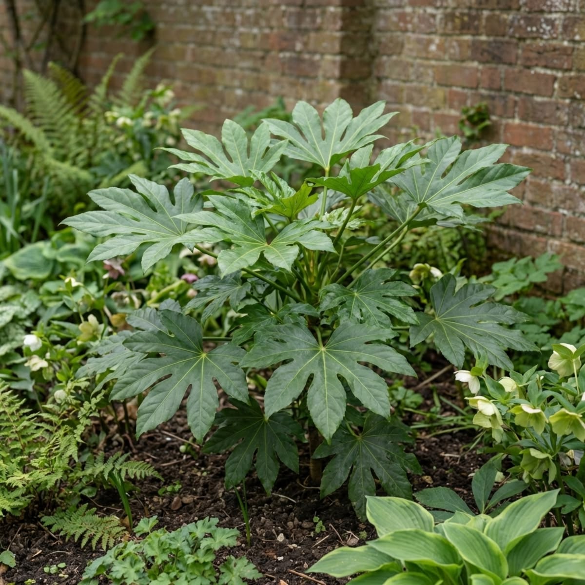Fatsia japonica bold architectural leaves